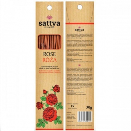 SATTVA AYURVEDA Kadzidełka INCENSE ROSE 30G Róża